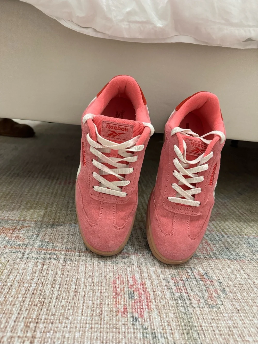 Reebok Hot Pink Suede Low-Top Sneakers